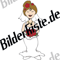 Hochzeit: Braut mit Rosen (nicht animiert)