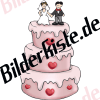 Hochzeit: Brautpaar auf Hochzeitstorte