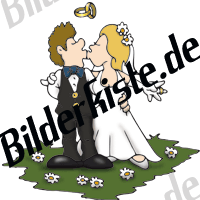 Hochzeit: Hochzeitspaar beim Kuessen (nicht animiert)