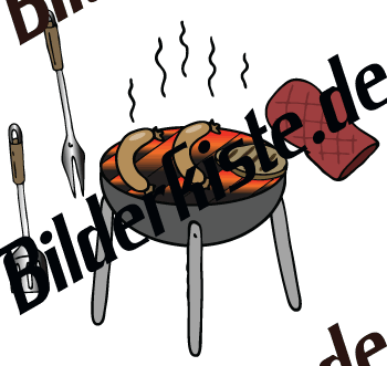 Barbecue with its cutlery