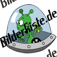 Alien in seinem Raumschiff