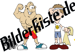 2 Bodybuilder mit Hanteln