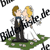 Hochzeit: Brautpaar auf Wiese (nicht animiert)