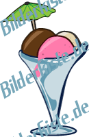 Eisbecher mit Schirmchen