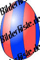 Easter egg - streaked red and blue egg