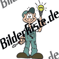 Handwerker: Elektriker mit Glhlampe (nicht animiert)