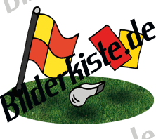 Football: Flag with whistle and cards on turf (not animated)