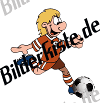 Football: Player shoots (red jersey, blond) (not animated)