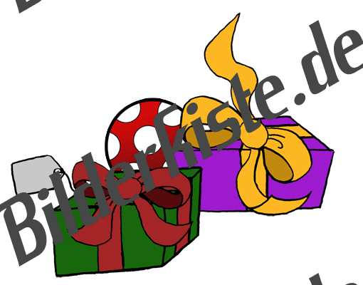Weihnachten: Geschenke - Pckchen mit Ball  (nicht animiert)