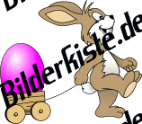 Easter: Bunny - with cart and easter egg (pink) (not animated)