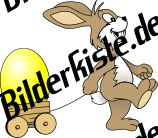 Easter: Bunny - with cart and easter egg (yellow) (not animated)