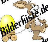 Ostern: Hase - mit Wagen und Osterei (gelb) (nicht animiert)