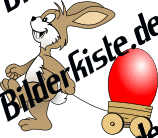 Ostern: Hase - mit Wagen und Osterei (rot) (nicht animiert)