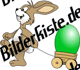 Ostern: Hase - mit Wagen und Osterei (grn) (nicht animiert)