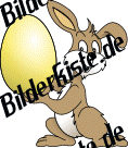 Ostern: Hase - prsentiert Osterei (gelb) (nicht animiert)