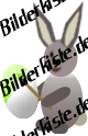Easter: Bunny - paints egg (green) (animated GIF)