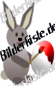 Easter: Bunny - paints egg (red) (animated GIF)