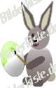 Ostern: Hase - bemalt Ei (grün) (nicht animiert)
