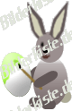 Easter: Bunny - paints egg (green) (not animated)