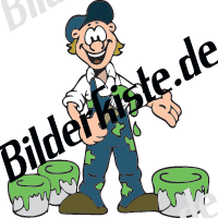 Handwerker: Maler (glcklich) mit Farbe grn (nicht animiert)