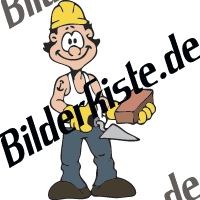 Craftsperson: Bricklayer with brickstone and trowel (not animated)