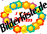Muttertag: Blumenkranz - I love you mom (animiertes GIF)