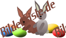 Ostern: Hasen mit Ostereiern (nicht animiert)