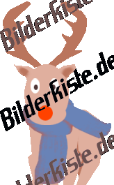 Christmas: Reindeer - Rudolph with scarf (animated GIF)