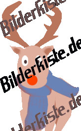 Weihnachten: Rentier - Rudolph mit Schal (animiertes GIF)