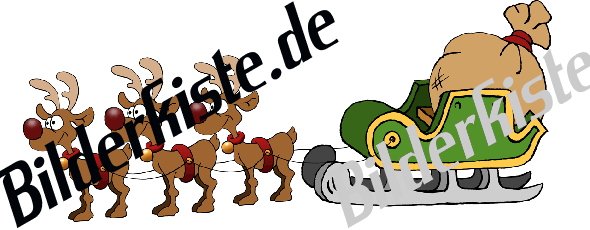 Christmas: Sledge Reindeers - with bell (not animated)