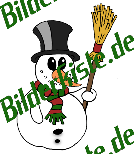 Winter: Snowmen - with tophat and broom (not animated)