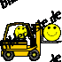 Smilies: Smiley forklift truck (animated GIF)