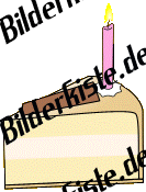 Birthday: Cakes - piece of cake 2 with candle (not animated)