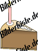 Geburtstag: Torten - Stck Torte 3 mit Kerze (nicht animiert)