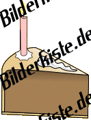 Birthday: Cakes - piece of cake 3 with candle (not animated)