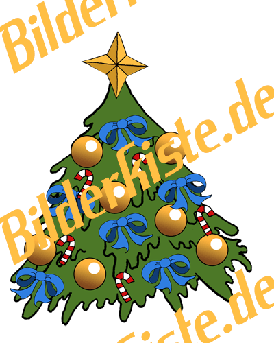 Weihnachten: Weihnachtsbaum - mit Schleifen, blau (nicht animiert)