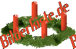 Christmas: Advent wreath - 1 candle burns (not animated)