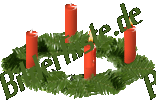 Weihnachten: Adventskranz - 2 Kerzen brennen (nicht animiert)