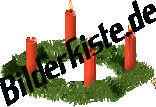 Weihnachten: Adventskranz - 3 Kerzen brennen (nicht animiert)