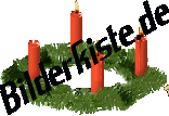 Christmas: Advent wreath - 3 candles burn (not animated)