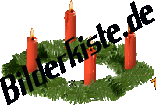 Weihnachten: Adventskranz - 4 Kerzen brennen (nicht animiert)