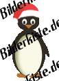 Natale: pinguino con cappello di Babbo Natale