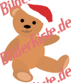 Weihnachten: Teddy - mit Nikolausmtze (animiertes GIF)
