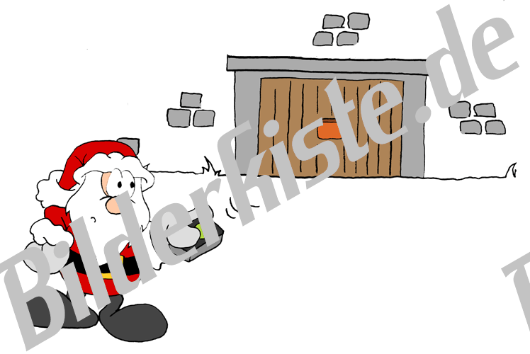 Christmas: Santa Claus - with remote control in front garage (not animated)