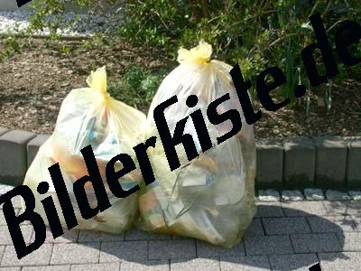 2 gelbe Müllsäcke
