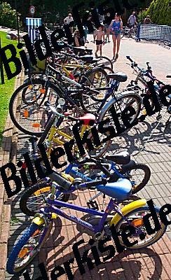 Bicycles in a row