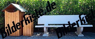 Bench with garbage can