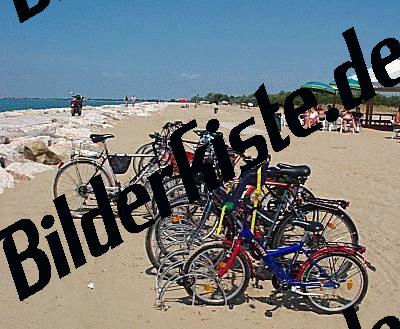 Bicycles standing at the beach