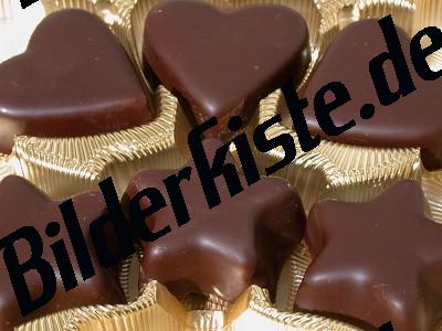 Choclate heart- and star-shaped