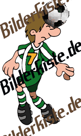 Fu�ball: Kopfball  (gr�n-wei�es Trikot)  (nicht animiert)